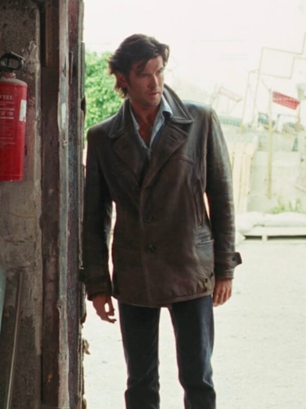 Taffin 1998 Pierce Brosnan Brown Leather Coat