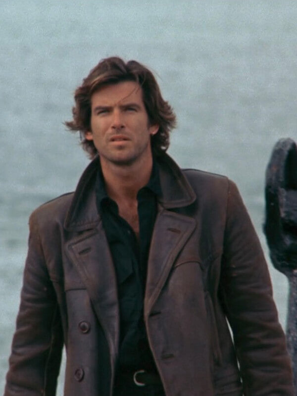 Taffin 1998 Pierce Brosnan Brown Leather Coat