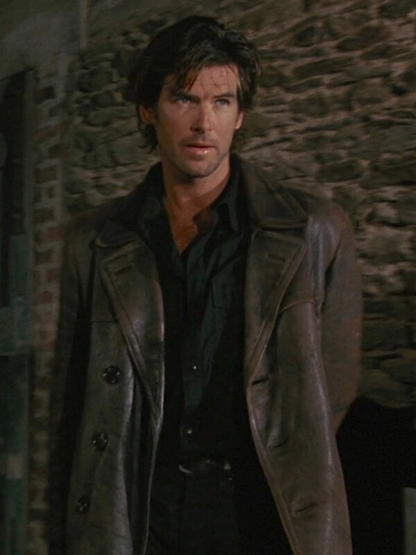 Taffin 1998 Pierce Brosnan Brown Leather Coat