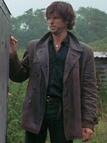 Taffin 1998 Pierce Brosnan Brown Leather Coat
