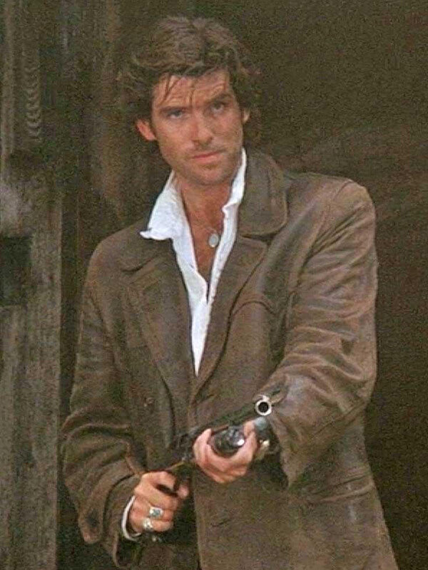 Taffin 1998 Pierce Brosnan Brown Leather Coat