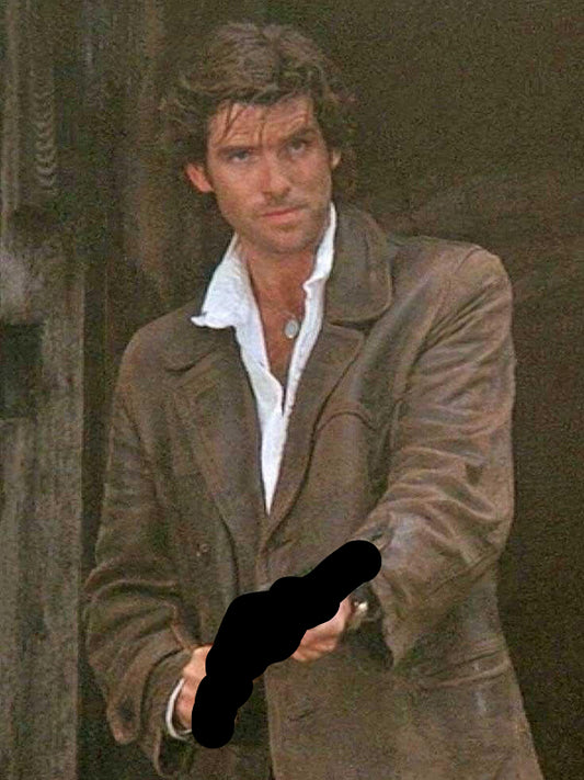 Taffin 1998 Pierce Brosnan Brown Leather Coat