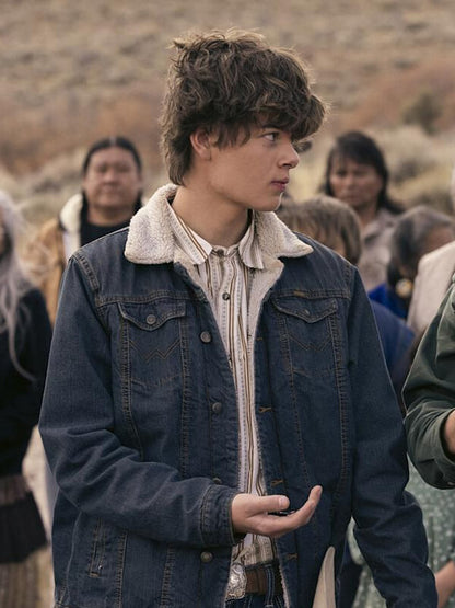 Tate Dutton Marshals S01 Denim Shearling Jacket