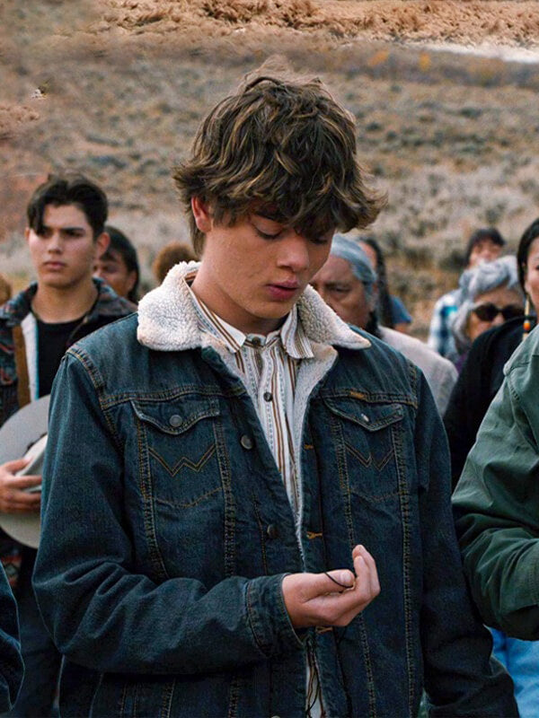 Tate Dutton Marshals S01 Denim Shearling Jacket
