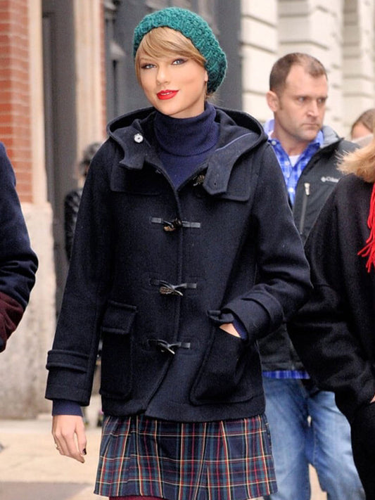 Taylor Swift Blue Duffle Wool Coat