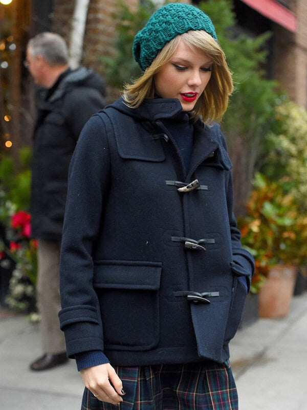 Taylor Swift Blue Duffle Wool Coat