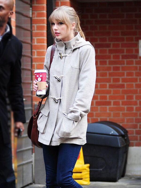 Taylor Swift Grey Duffle Wool Coat