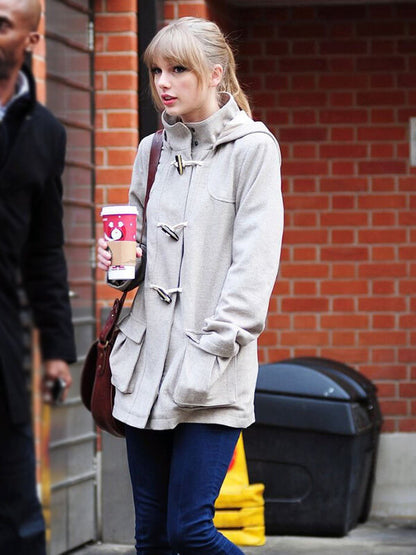 Taylor Swift Grey Duffle Wool Coat