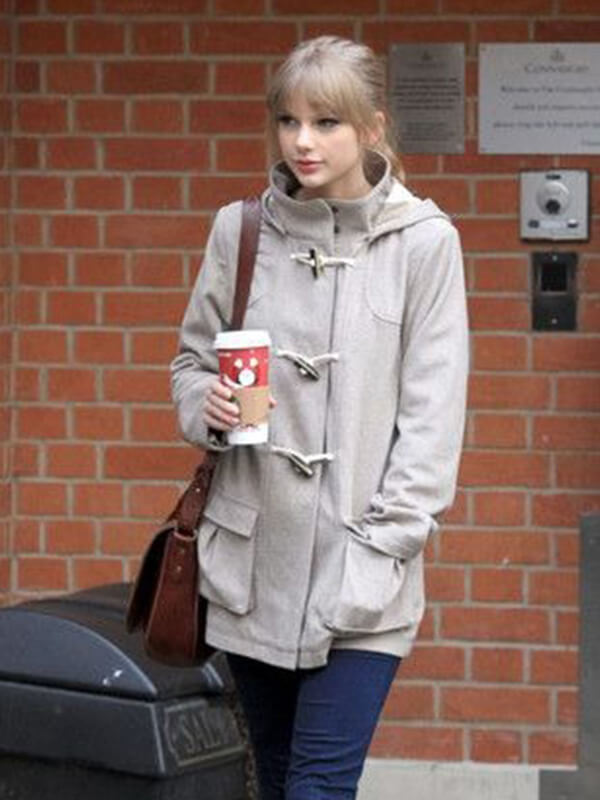 Taylor Swift Grey Duffle Wool Coat