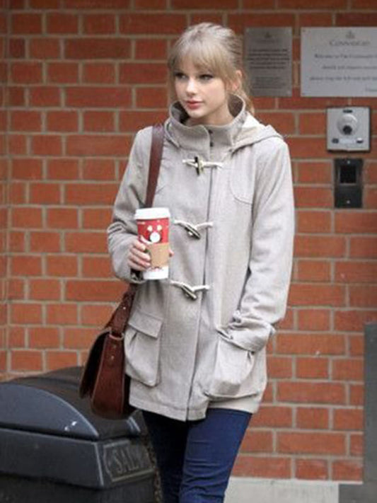 Taylor Swift Grey Duffle Wool Coat
