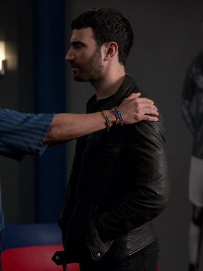 Ted Lasso S01 Roy Kent Black Leather Jacket