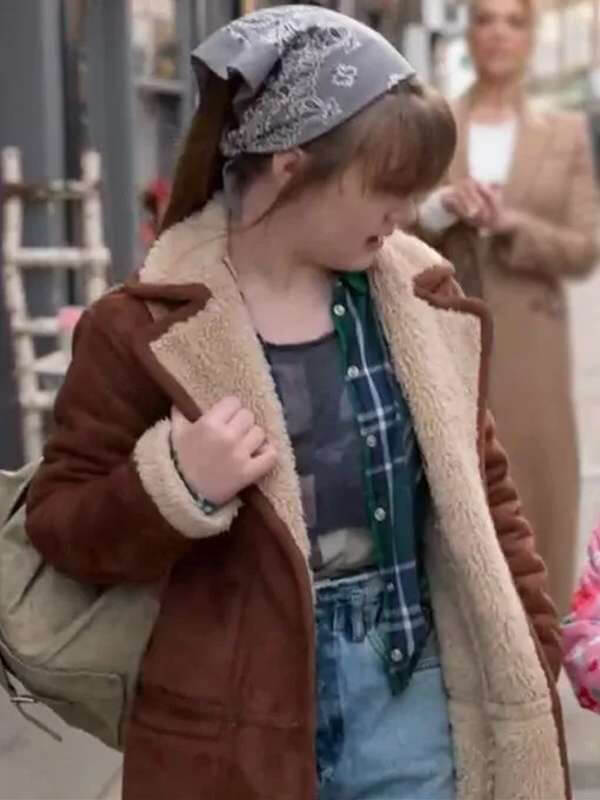Ted Lasso S03 KiKi May Shearling Brown Leather Jacket