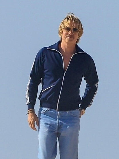 The Adventures Of Cliff Booth Brad Pitt Blue Track Jacket