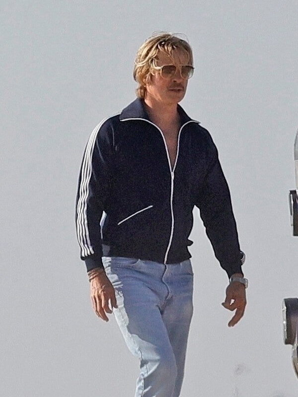 The Adventures Of Cliff Booth Brad Pitt Blue Track Jacket