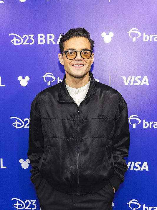 The Amateur 2025 Rami Malek Black Satin Jacket