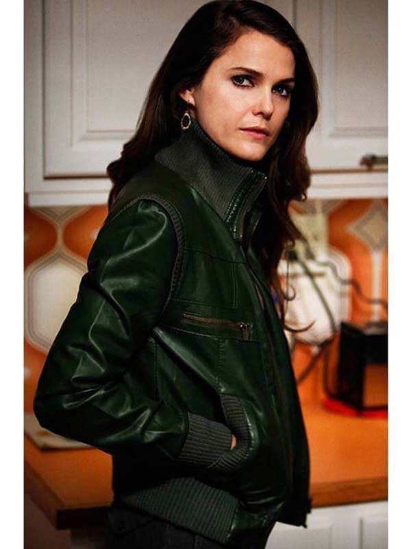 The Americans Elizabeth Jennings Green Bomber Jacket