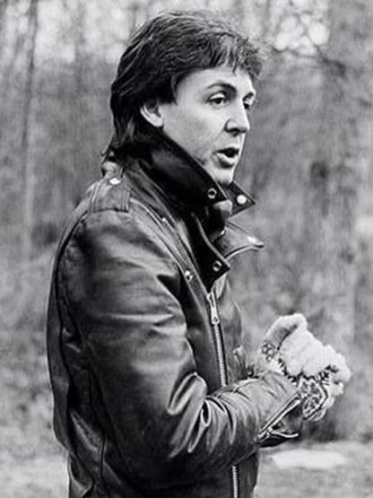 The Beatles Paul McCartney Black Leather Jacket