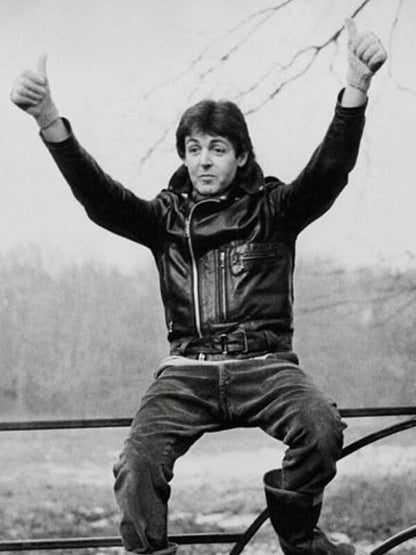 The Beatles Paul McCartney Black Leather Jacket