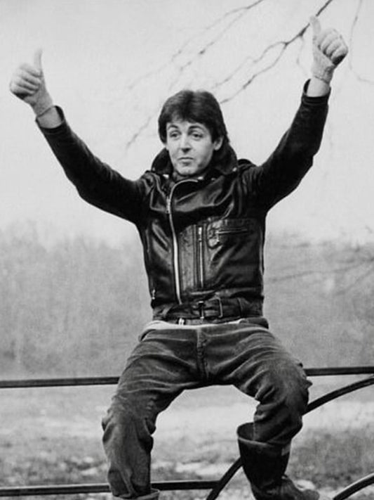 The Beatles Paul McCartney Black Leather Jacket