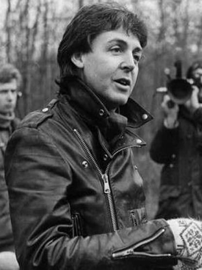 The Beatles Paul McCartney Black Leather Jacket