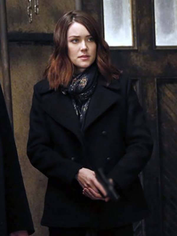 The Blacklist S04 Elizabeth Keen Black Wool Coat