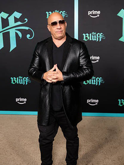 The Bluff 2026 Vin Diesel Black Leather Coat