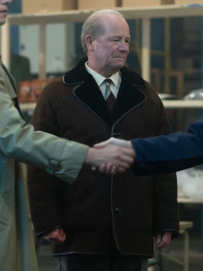 The Bombing of Pan Am 103 Peter Mullan Brown Shearling Coat