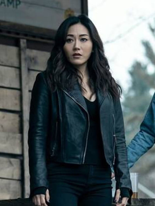 The Boys S05 Kimiko Miyashiro Black Leather Jacket