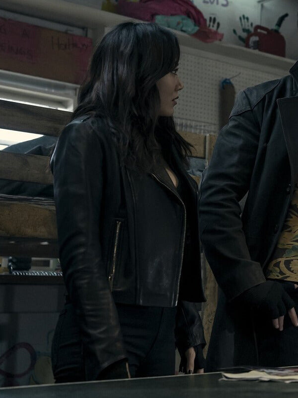 The Boys S05 Kimiko Miyashiro Black Leather Jacket