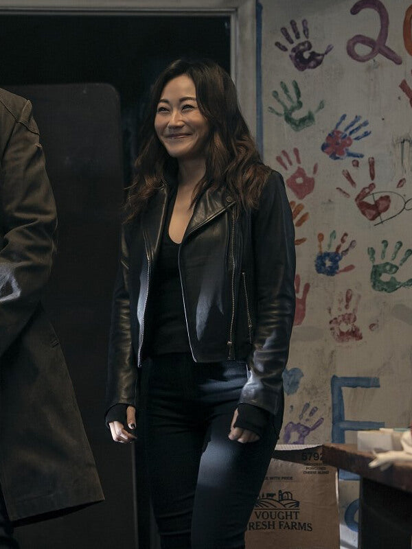 The Boys S05 Kimiko Miyashiro Black Leather Jacket