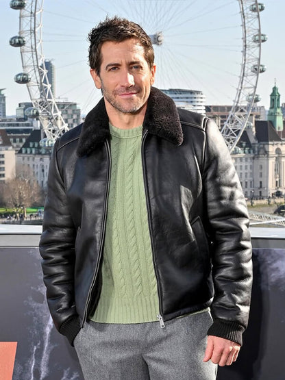 The Bride 2026 Jake Gyllenhaal Black Leather Jacket