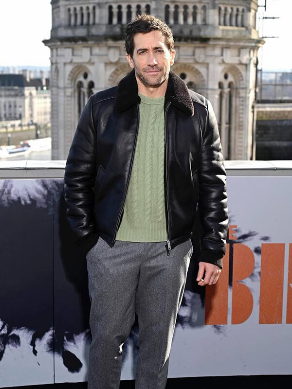 The Bride 2026 Jake Gyllenhaal Black Leather Jacket