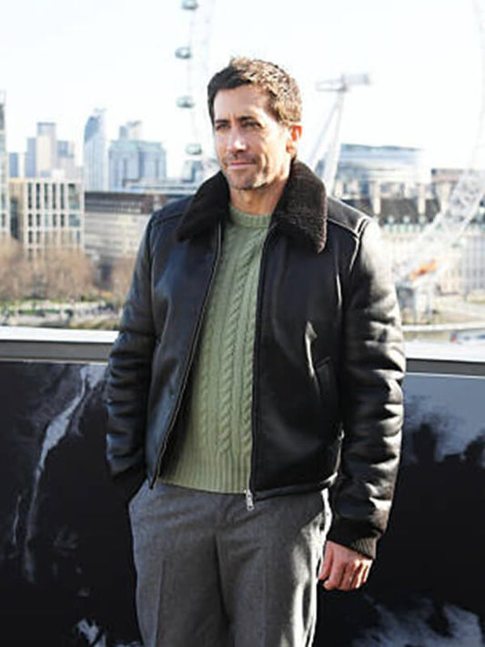 The Bride 2026 Jake Gyllenhaal Black Leather Jacket