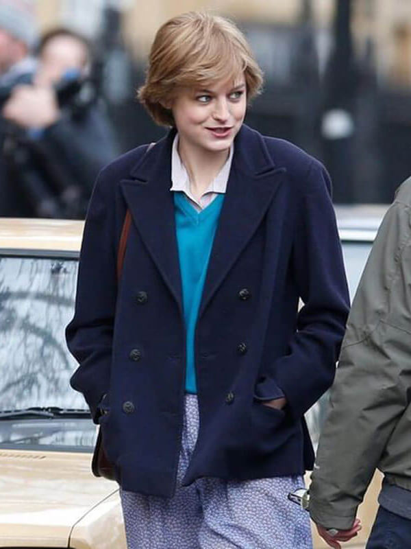 The Crown Lady Diana Blue Wool Coat