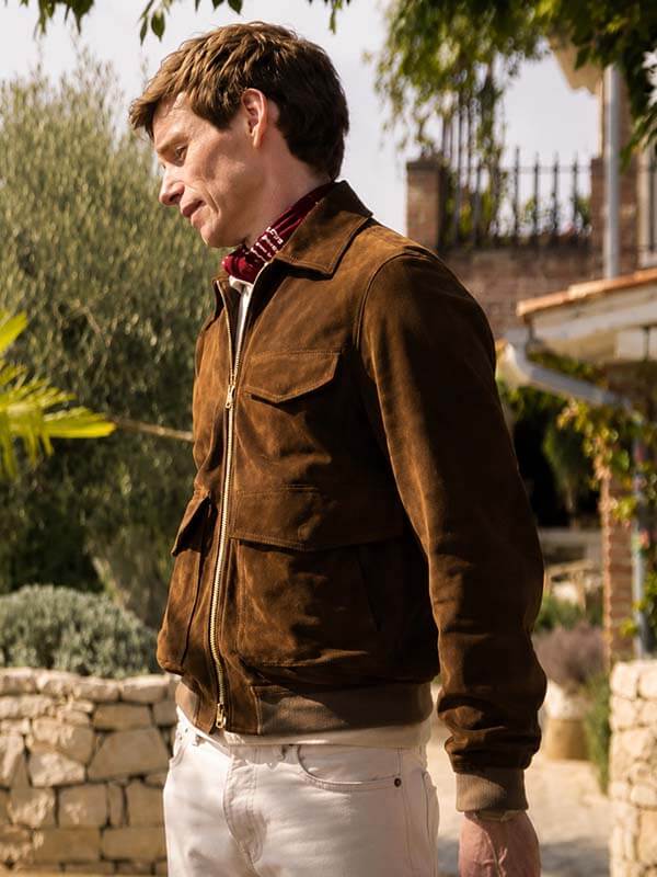The Day of the Jackal Eddie Redmayne Suede Leather Jacket
