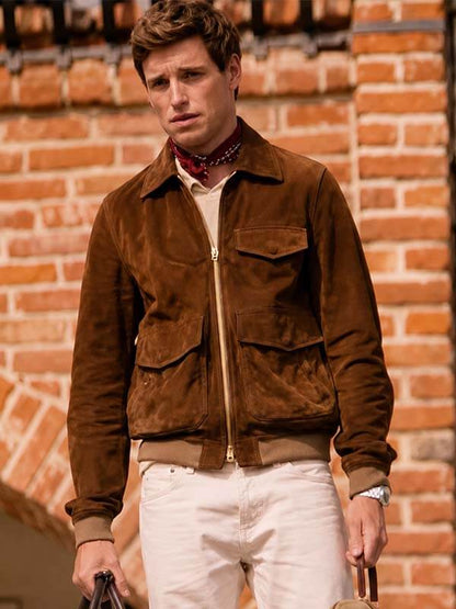 The Day of the Jackal Eddie Redmayne Suede Leather Jacket