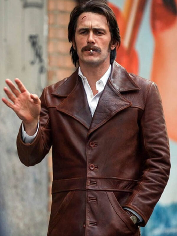 The Deuce James Franco Brown Distressed Leather Coat
