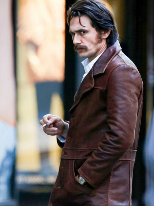 The Deuce James Franco Brown Distressed Leather Coat