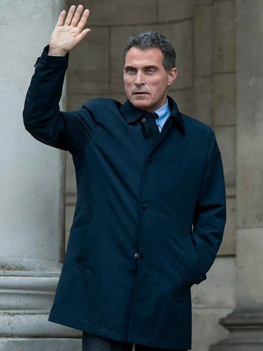The Diplomat Hal Wyler Blue Cotton Coat