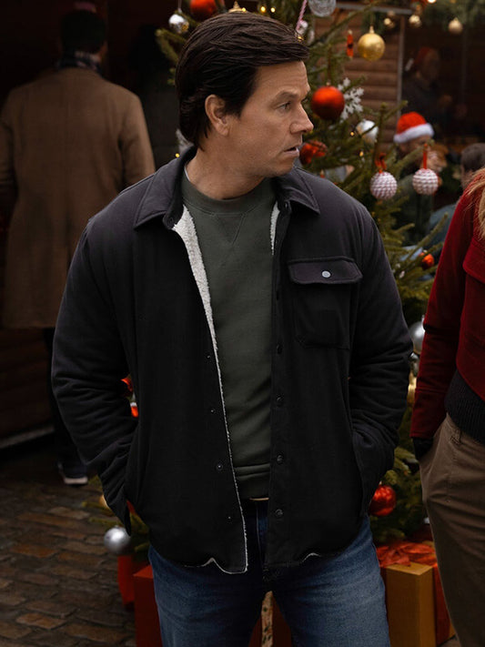 The Family Plan 2 Mark Wahlberg Black Sherpa Jacket
