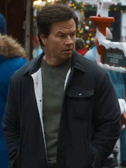The Family Plan 2 Mark Wahlberg Black Sherpa Jacket