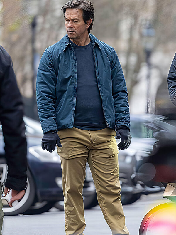The Family Plan 2 Mark Wahlberg Blue Jacket