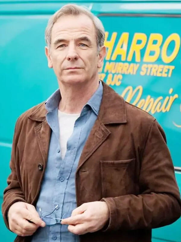 The Game 2025 Robson Green Suede Jacket