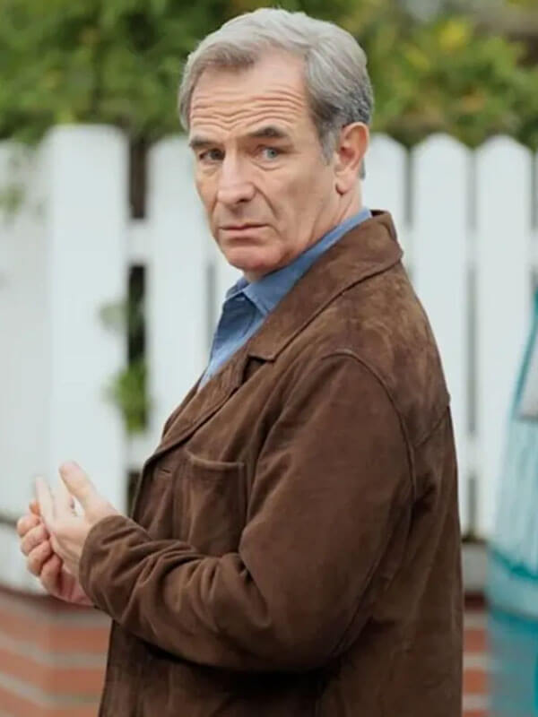 The Game 2025 Robson Green Suede Jacket
