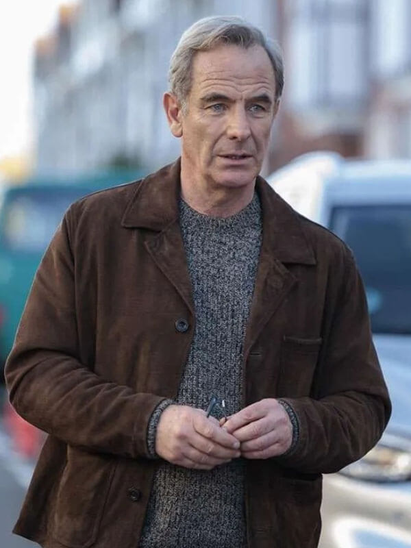 The Game 2025 Robson Green Suede Jacket