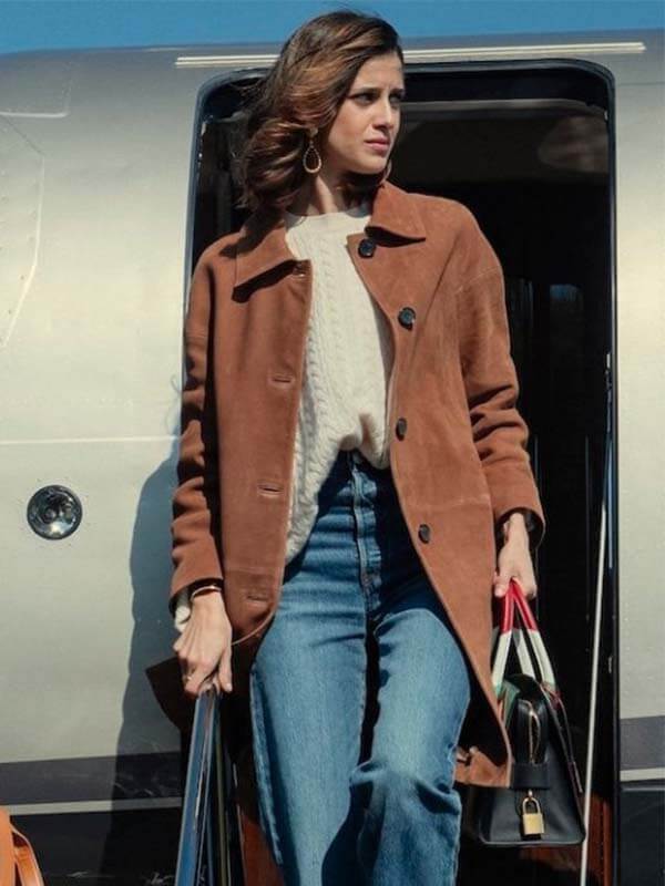 The Gentlemen S02 Benedetta Porcaroli Suede Leather Coat