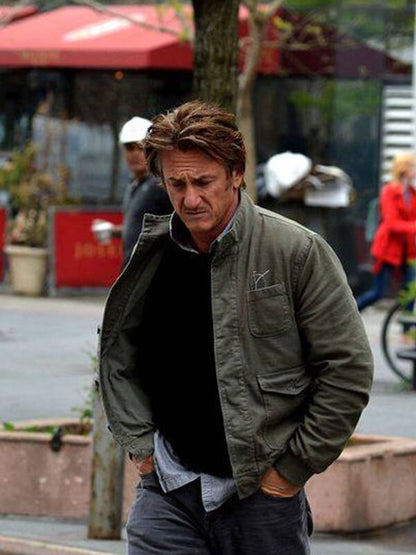 The Gunman Sean Penn Green Cotton Jacket
