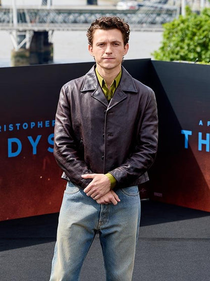 The Odyssey 2026 Tom Holland Leather Jacket