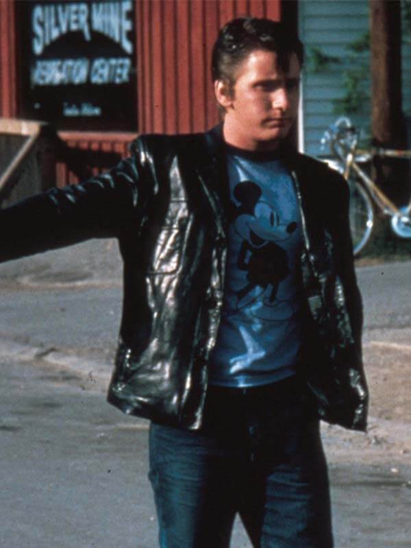 The Outsiders 1983 Emilio Estevez Black Leather Jacket