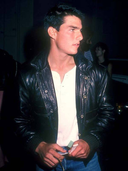 The Outsiders 1983 Tom Cruise Black Leather Jacket